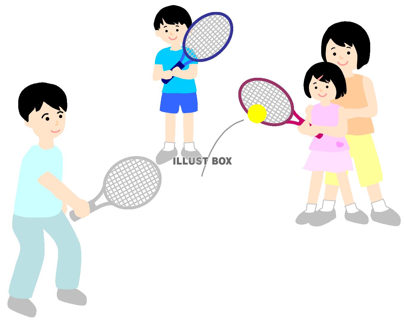 家族（親子）でテニス　　＜練習・教える・スポーツ＞