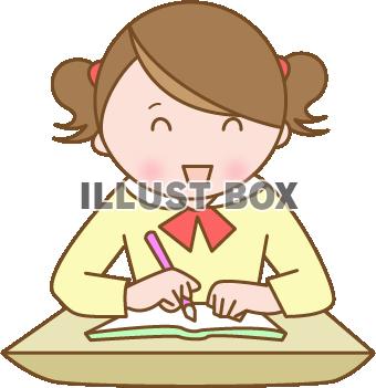 無料イラスト 勉強する女の子