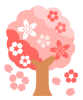 にぎやかな桜の木　透過png