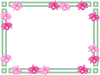 カトレアのフレーム、かわいい花柄の飾り枠。透過PNG