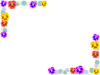 パンジーのフレーム、カラフルな花の枠素材。透過PNG