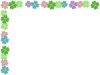 四つ葉のクローバーフレーム飾り枠イラスト。透過PNG
