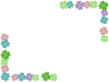 四つ葉のクローバーフレーム飾り枠イラスト。透過PNG