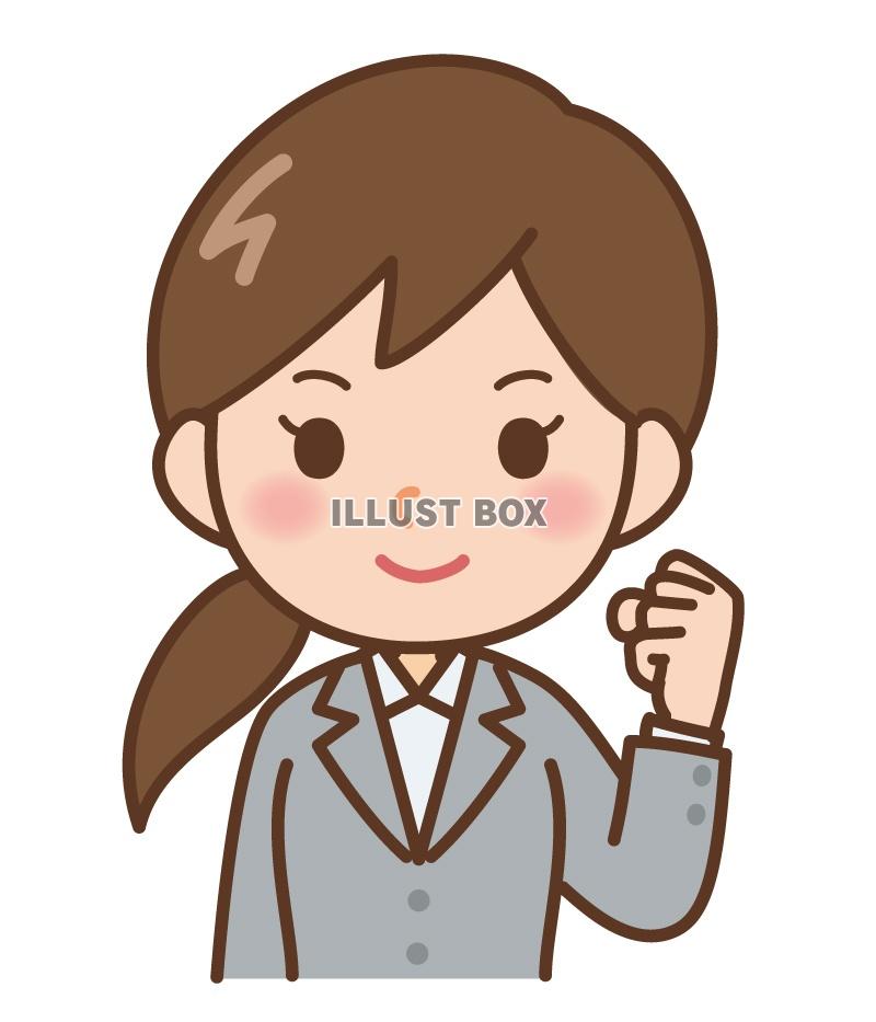 無料イラスト スーツの女性 新入社員