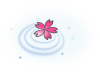 水たまりに落ちた桜【PNG】