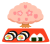 おにぎりと巻きずしの花見イラスト　透過png