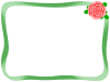 薔薇の花のフレーム花模様の飾り枠イラスト。透過PNG