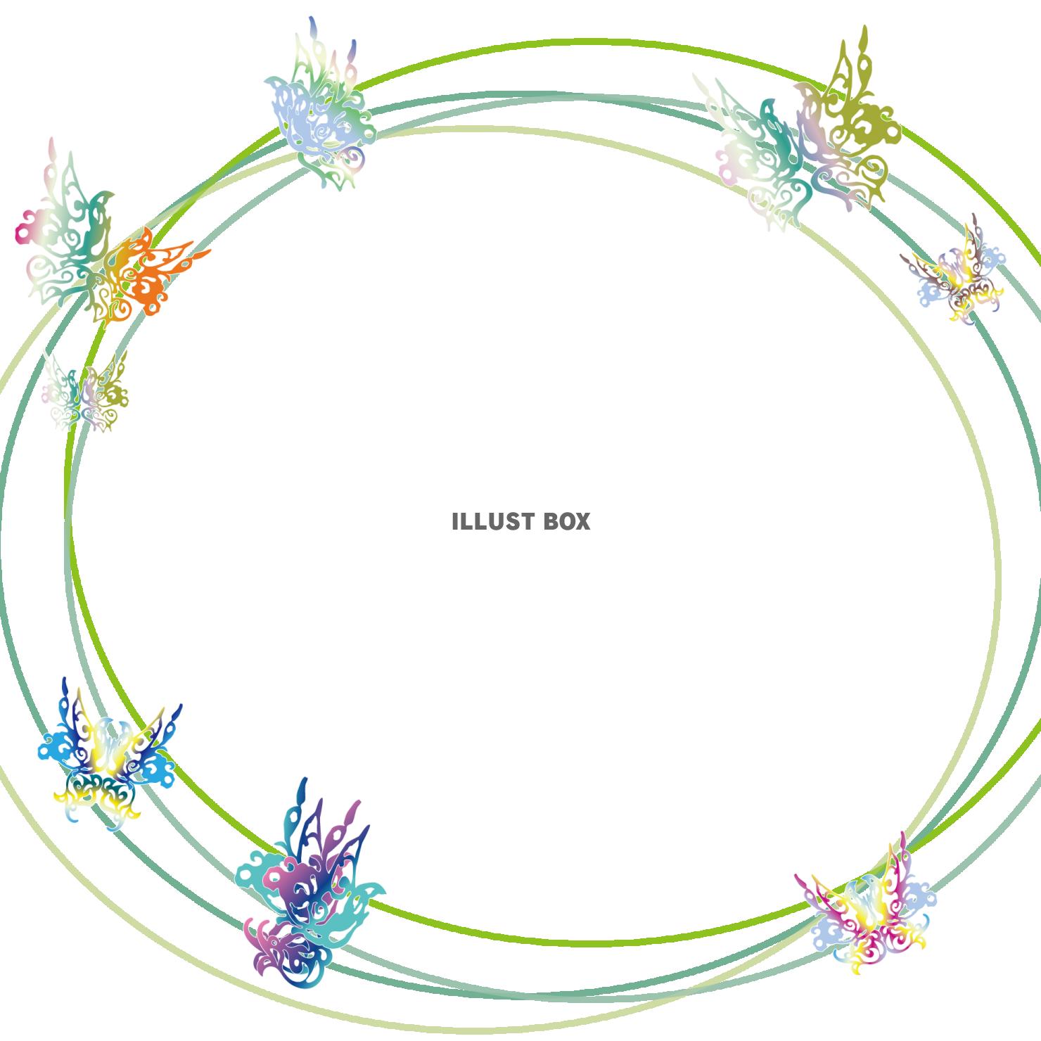 無料イラスト 蝶のフレーム