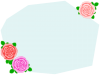 薔薇の花のフレーム花模様の飾り枠イラスト。透過PNG