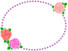 薔薇の花のフレーム花模様の飾り枠イラスト。透過PNG