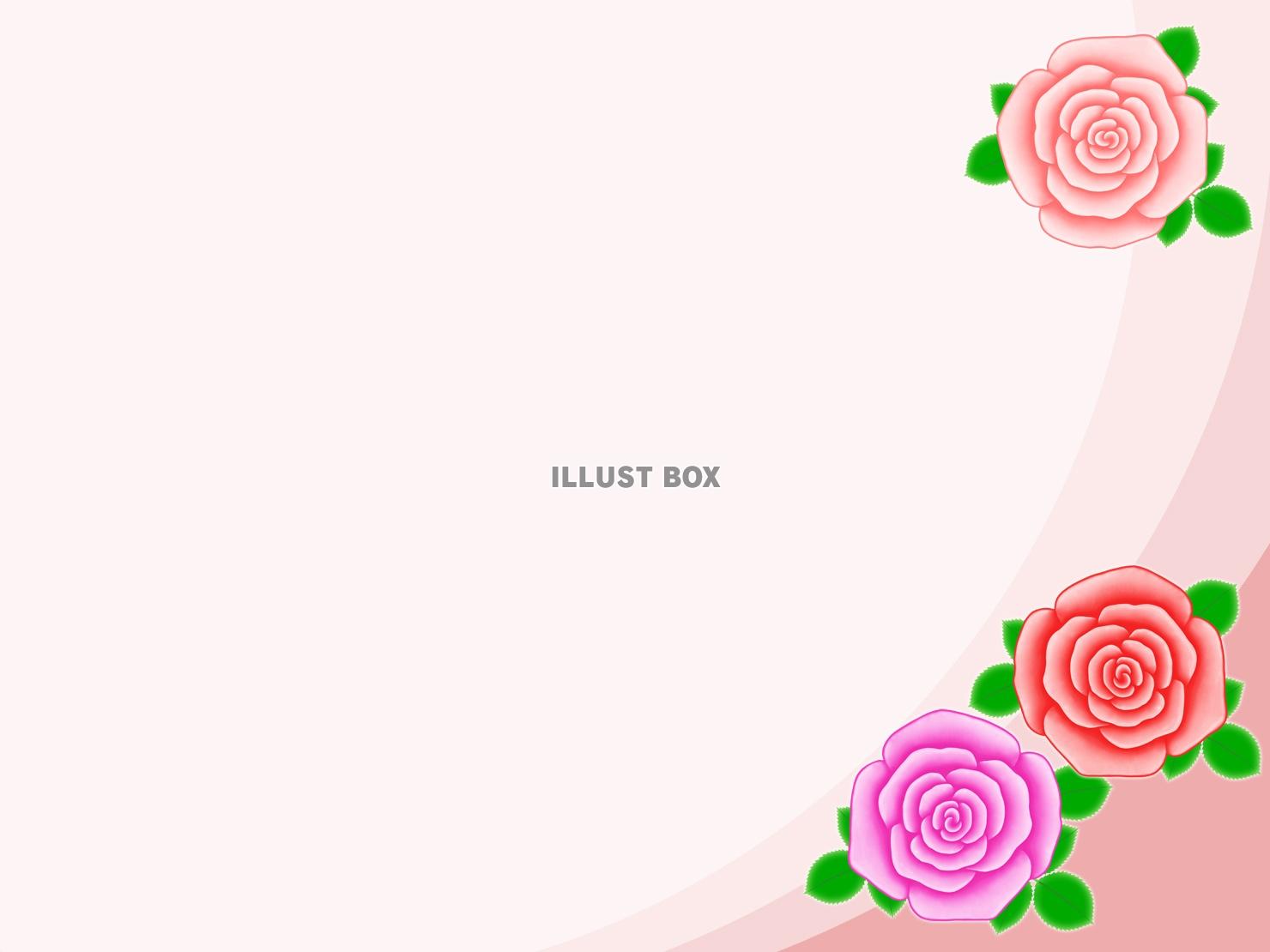 薔薇の花のフレーム花模様の飾り枠イラスト