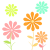カラフルな花イラスト　透過png