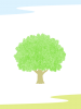大木の風景イラスト、シンプルな背景素材。透過PNG