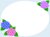 アジサイ紫陽花あじさいフレーム飾り枠素材。透過PNG