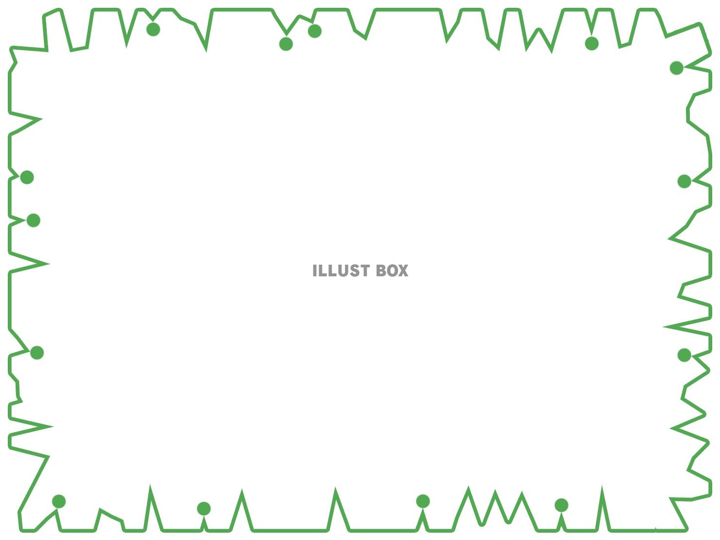 ギザギザフレーム、シンプル飾り枠イラスト