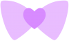 ハートのリボン　紫色