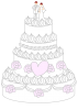 ウエディングケーキ１（結婚式、お祝い）
