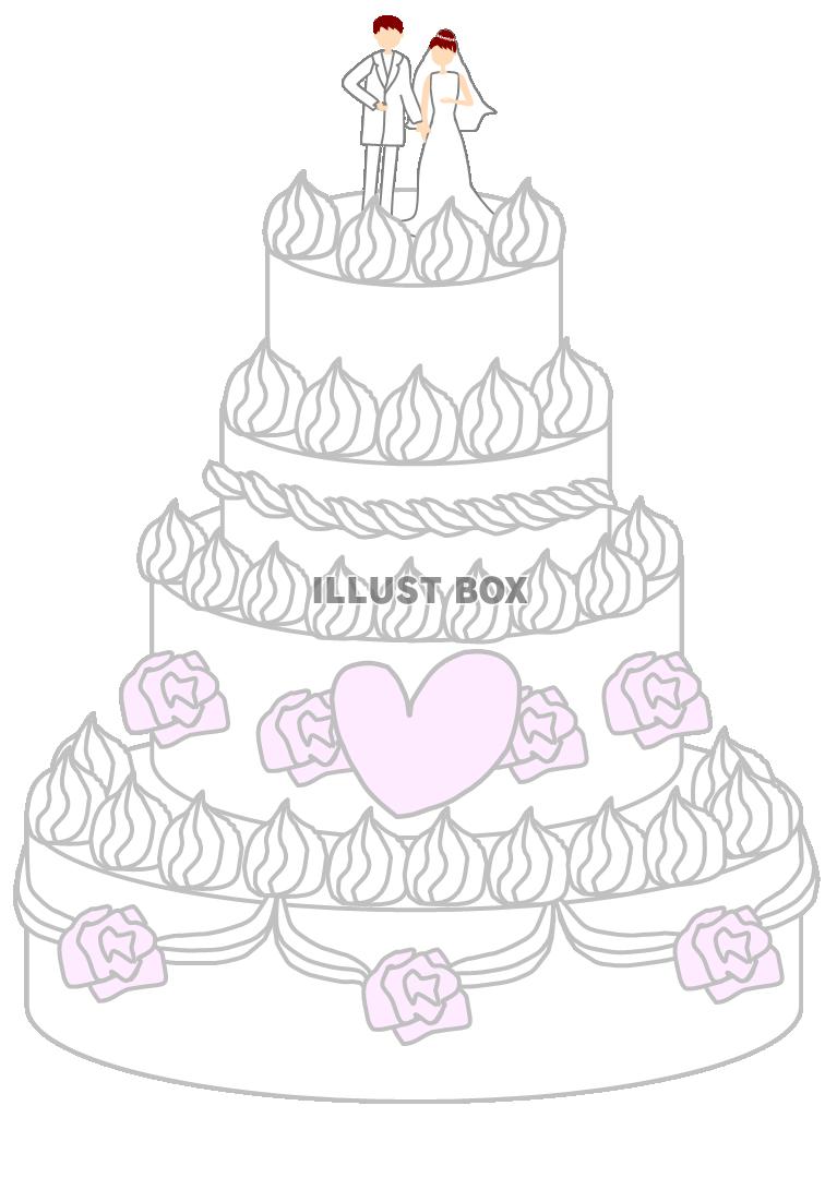 無料イラスト ウエディングケーキ１ 結婚式 お祝い