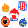 かき氷やお祭りイラスト　透過png