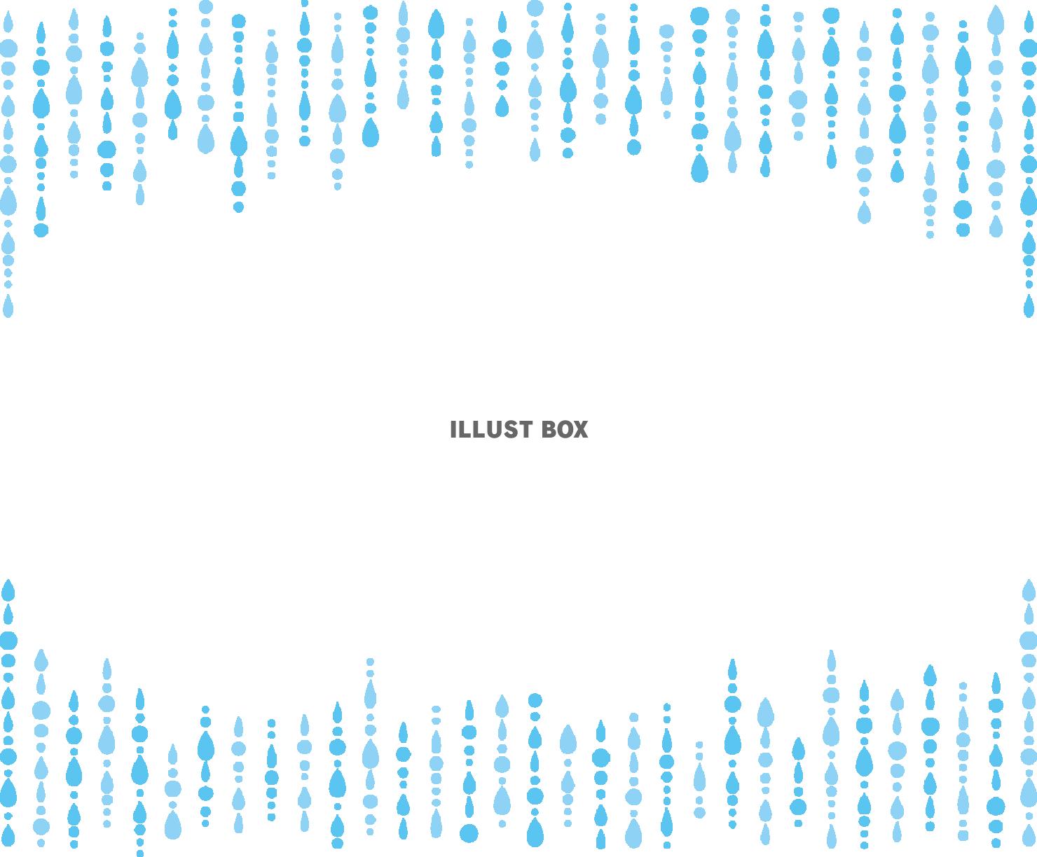 無料イラスト 雨 フレーム 飾り枠 枠 水滴 雫 梅雨 6月 水彩 手書き