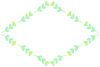 黄色い小花と葉っぱのフレーム３（四角・ひし形）
