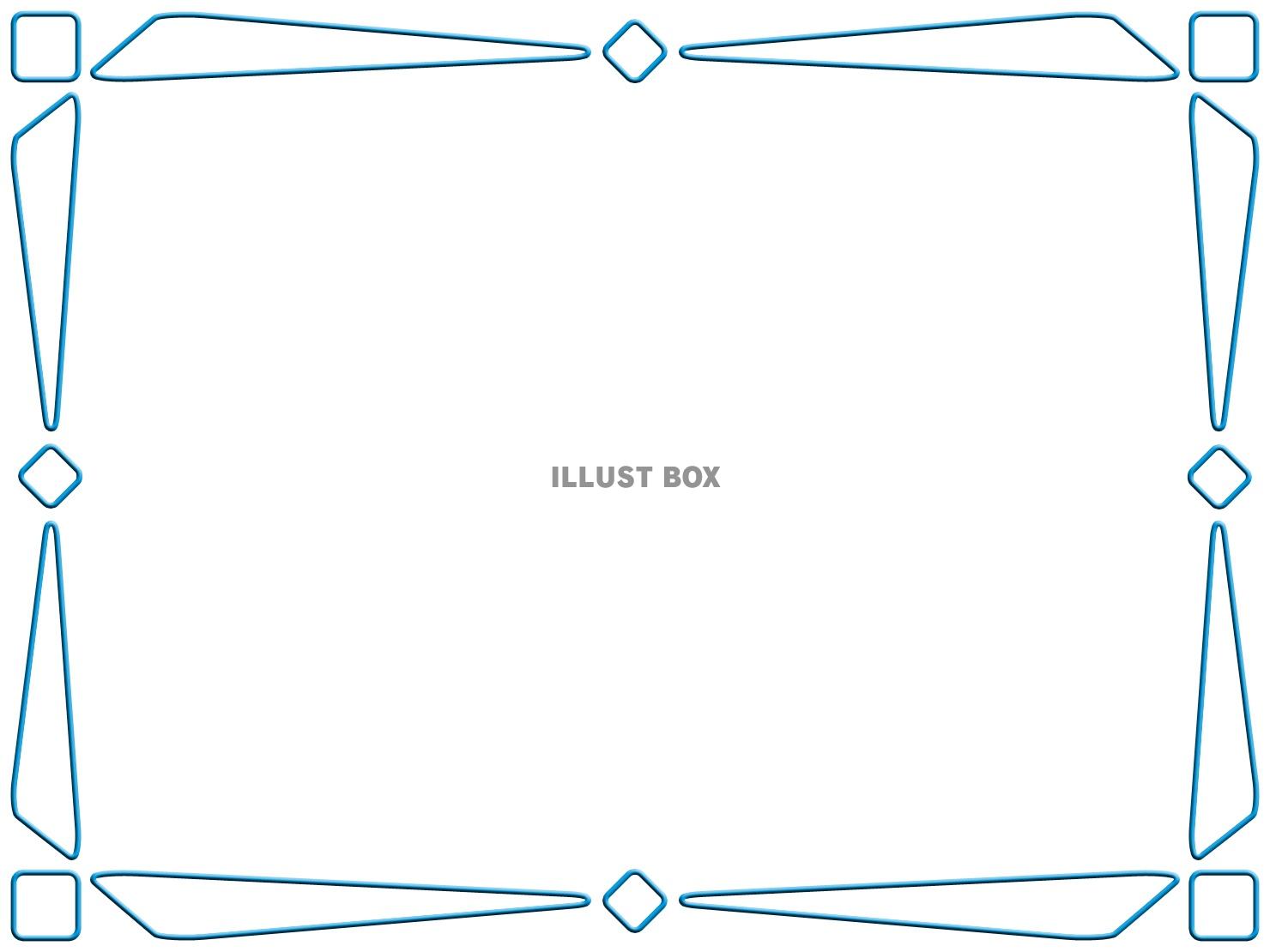 線画フレーム、シンプル飾り枠イラスト素材