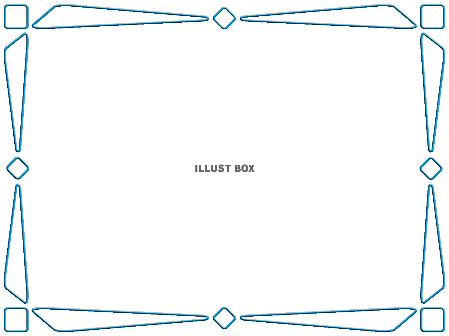 線画フレーム、シンプル飾り枠イラスト素材。透過PNG