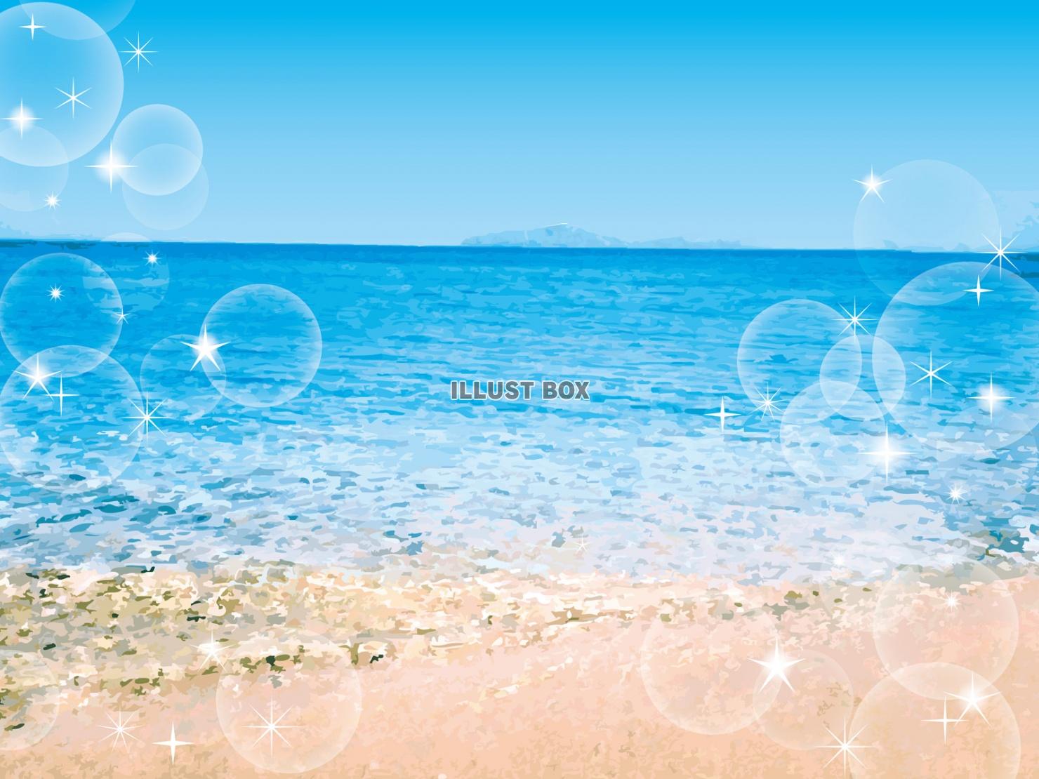 無料イラスト 海 波 背景 水彩 手書き イラスト シンプル 夏 かわいい