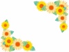ひまわり,フレーム,花,枠,飾り枠,夏,背景,水彩,手書き,イラスト,7月,8月