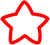 線で描いた透明な星（赤色）