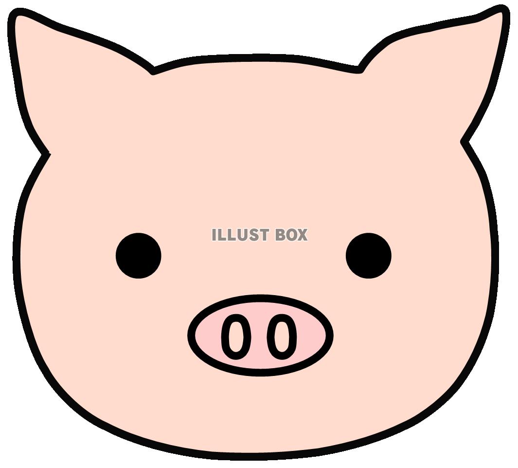 無料イラスト 豚の顔