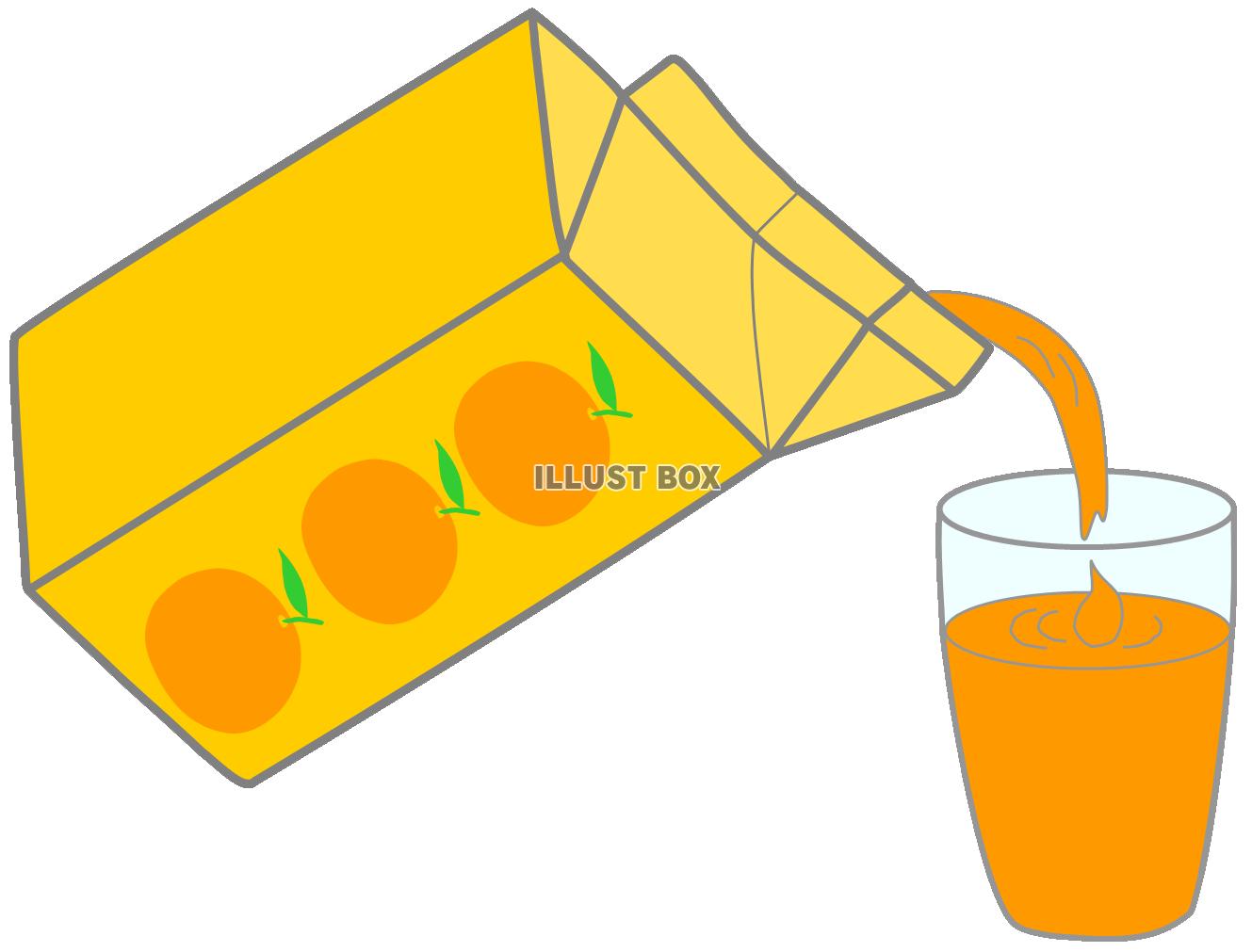 オレンジジュース（紙パック、コップ、飲み物、飲料、夏、果汁、...