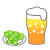 ビールと枝豆　透過png