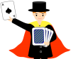 マジシャン５（手品、マジック、余興、出し物、カード、トランプ）