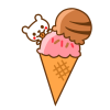 シロクマとアイスクリーム　透過png
