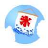 かき氷の幕と空　透過ｐｎｇ