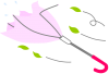 風でひっくり返った傘　ピンク（嵐、台風、木枯らし、木の葉、紙くず）