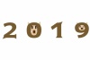 2019亥年年賀状　ポップな亥絵年賀状4