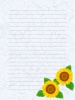 和紙の便箋横書き、ひまわりのイラスト背景