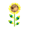 パッチワークのようなイメージのかわいいヒマワリの花