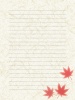 和紙の便箋横書き、もみじのイラスト背景