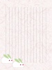和紙の便箋縦書き、雪うさぎのイラスト背景