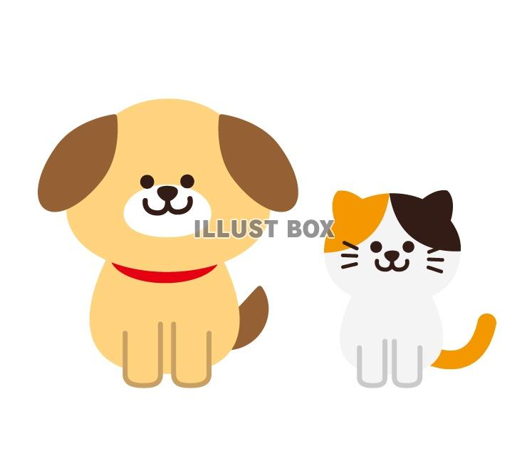 無料イラスト 犬と三毛猫 動物 ペット