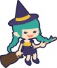 ハロウィンのコスプレ魔女イラスト