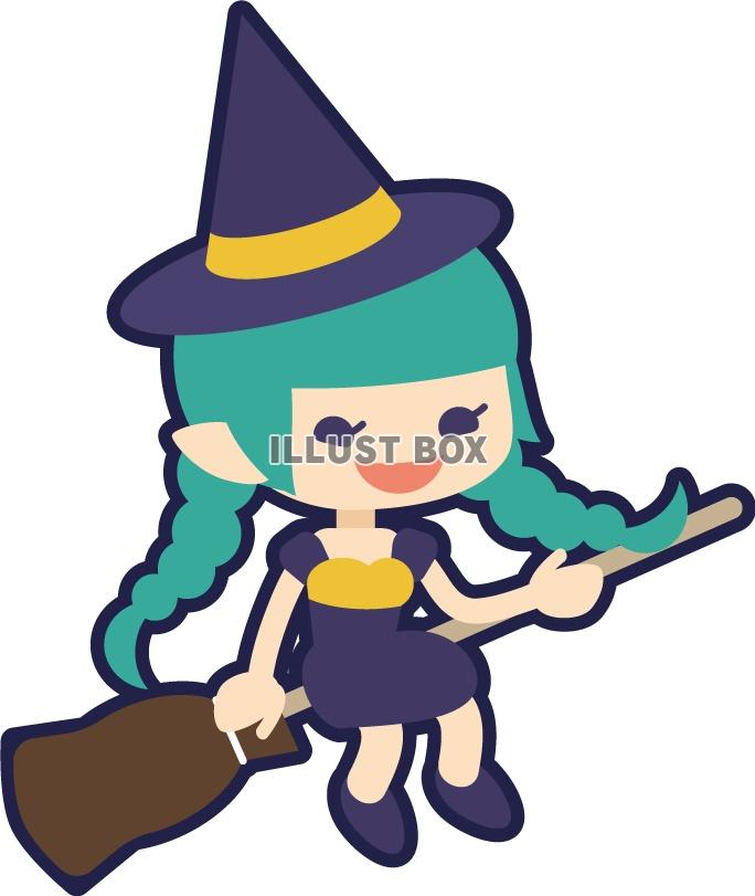 無料イラスト ハロウィンのコスプレ魔女イラスト