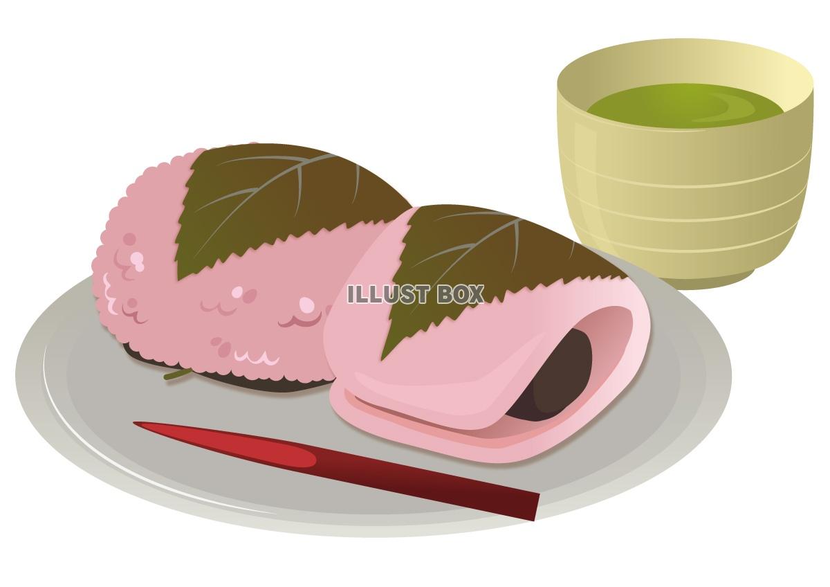 無料イラスト 桜餅のイラスト