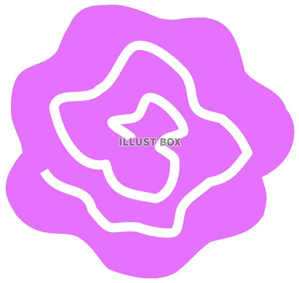 無料イラスト シンプルなバラ１ 紫 薔薇 ばら 敬老の日 古希 喜寿