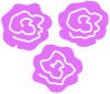 シンプルなバラ２　紫　（薔薇、ばら、敬老の日、喜寿、古希）