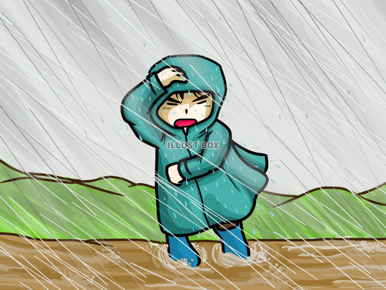 無料イラスト 豪雨がすごい