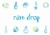 【水彩】雨粒のイラスト